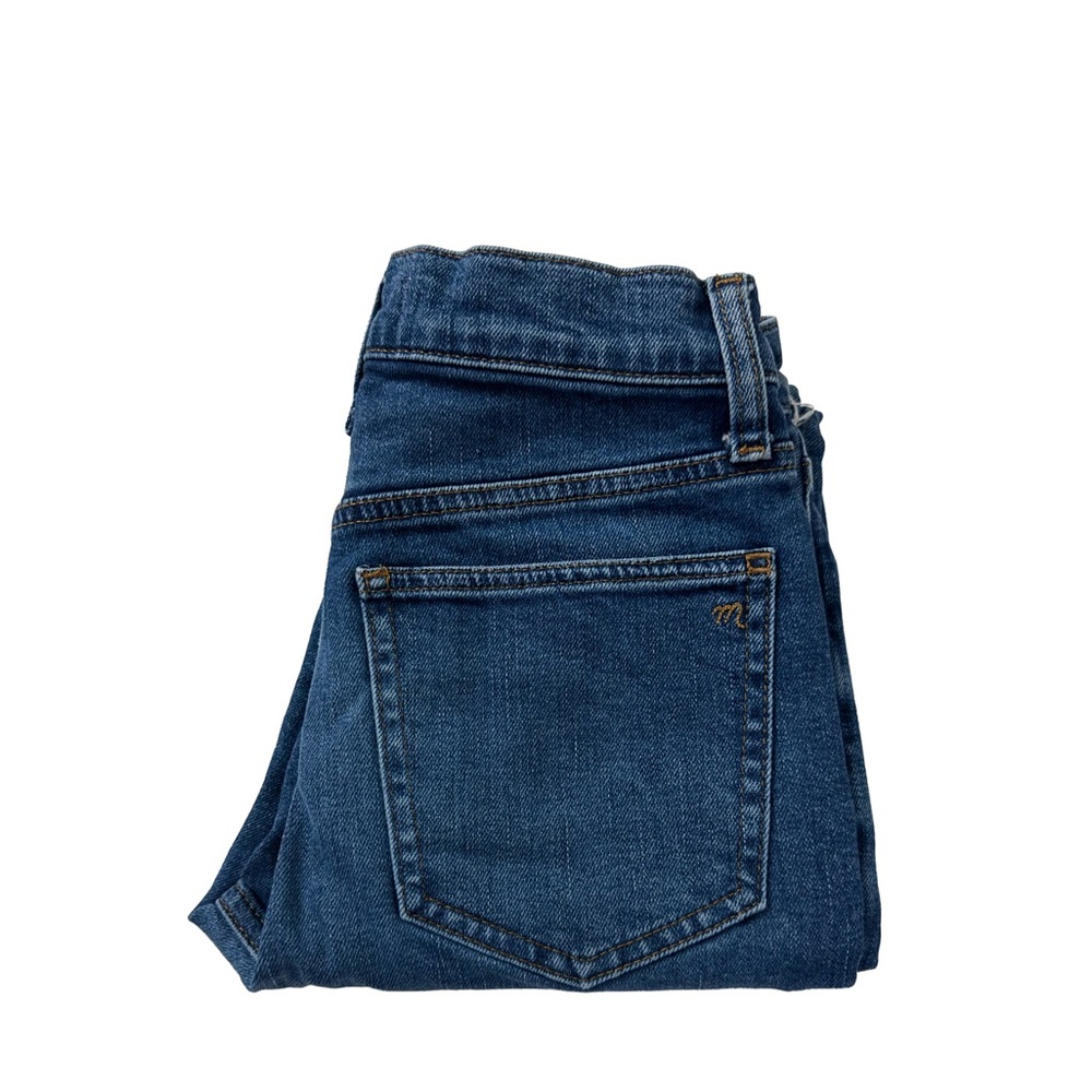 MADEWELL Mid-rise Kick Out Jeans Raw Edges Size 24 Med Blue Rinse - Picture 2 of 12